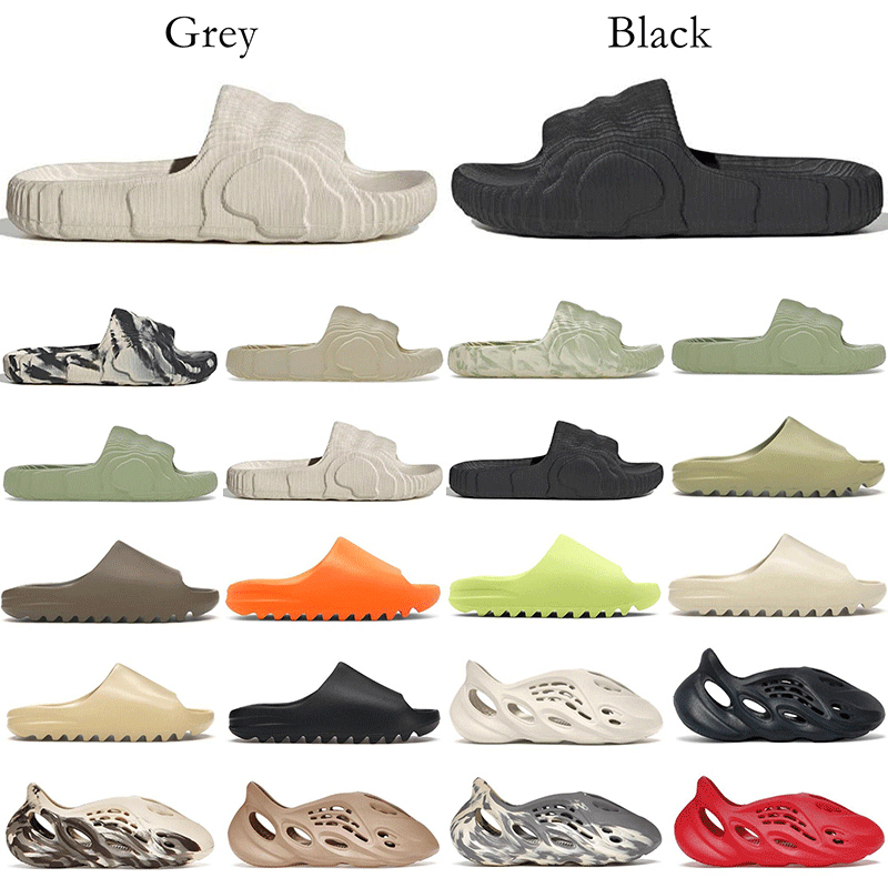 Top Quality 2022 Mens Women Adilette 22 Designer Slippers Slides Shoes Black Grey Magic Lime Desert Sand Bone Mineral Blue yeezys Sandals yeezies Shoe SIZE 36-45