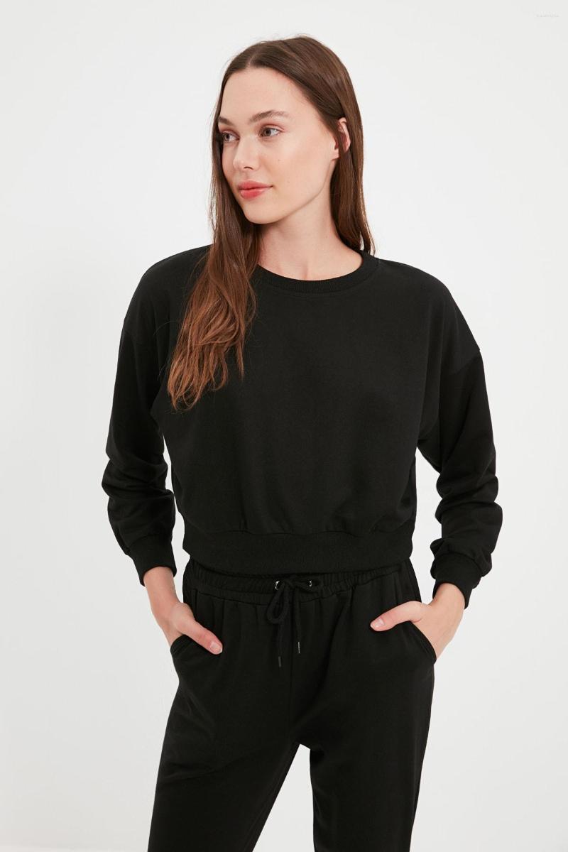 

Women's Hoodies Trendyol Tall Knitted Sweatshirt TWOAW22SW1050, Black