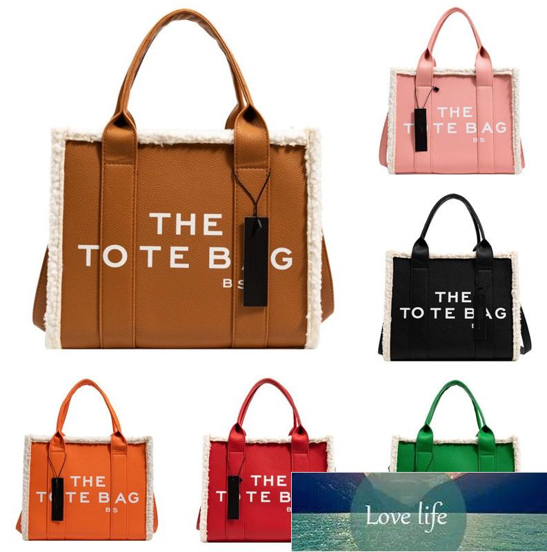 

Women's Portable Shopping Bags Tote Bag Lamb Wool High-Grade European and American Fashion Shoulder Messenger Bag, As pic