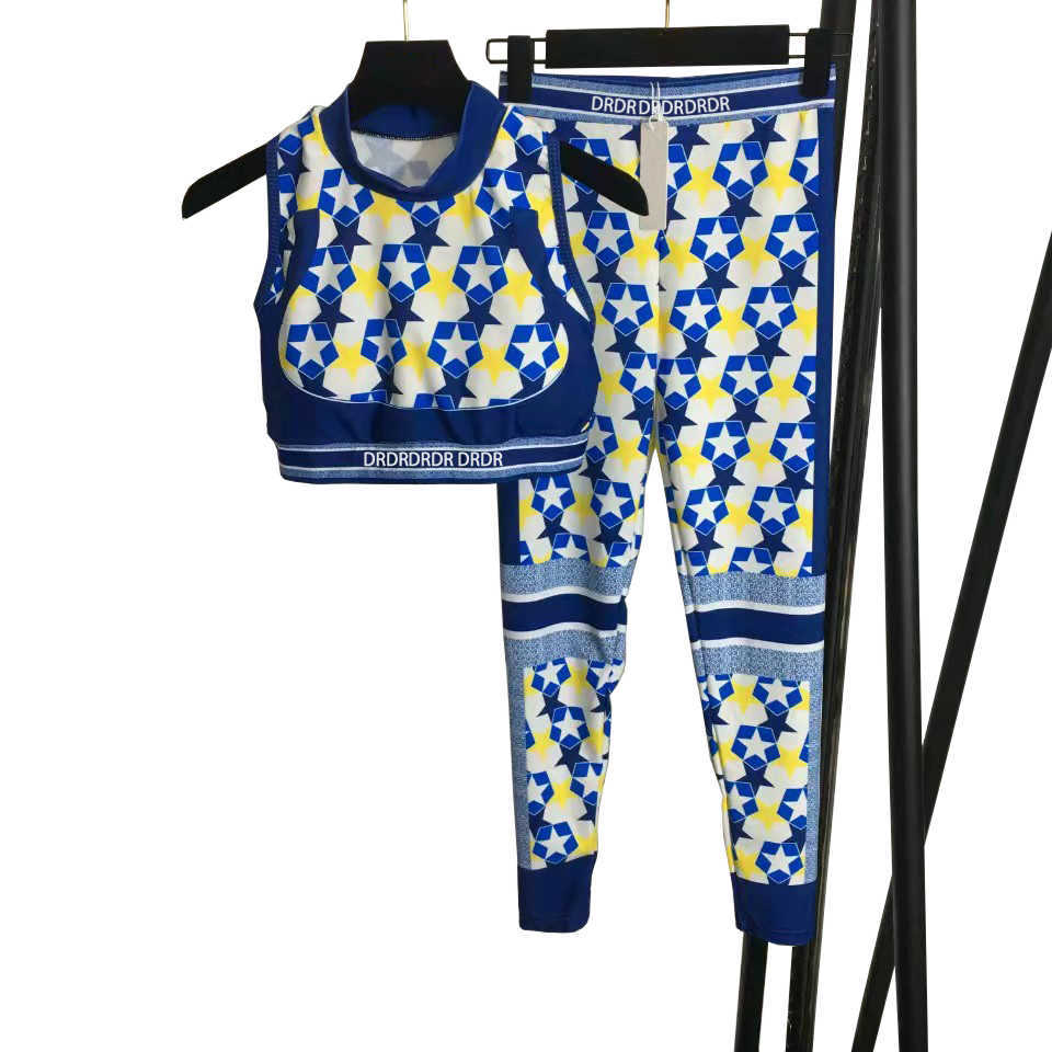 

Women' Two Piece Pants Tracksuits Yoga Suits 2022 Designer Print Long Sleeves Short Jacket Waist Slim Leggings Sport Suit, Gray