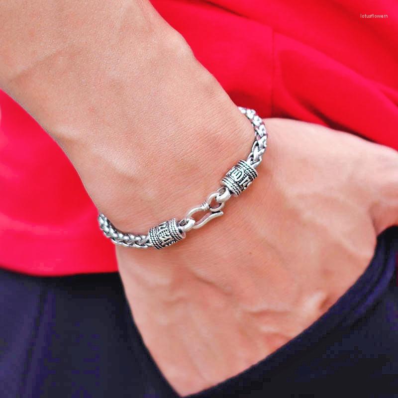 

Charm Bracelets Noter Chain Bracelet Men Vintage Sanskrit Prayer Yoga Braslet Buddha Brazalete Creative Dragon Link Braclet Gift For Him