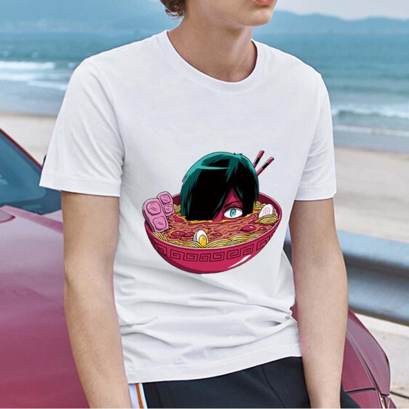 

Men' T Shirts Classic T-shirt Street Top White Japanese Food Boy Print Pattern Round Neck Commuter Short Sleeve Clothes