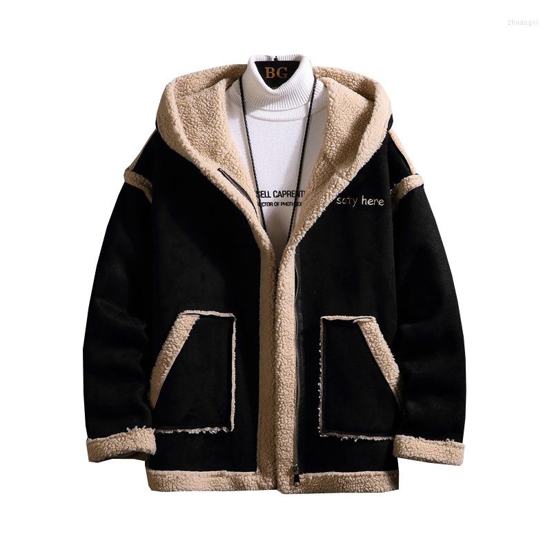

Men's Jackets Mens And Coats Retro Style Suede Leather Jacket Men Fur Lined Warm Coat Winter Overcoat, Gray-blue