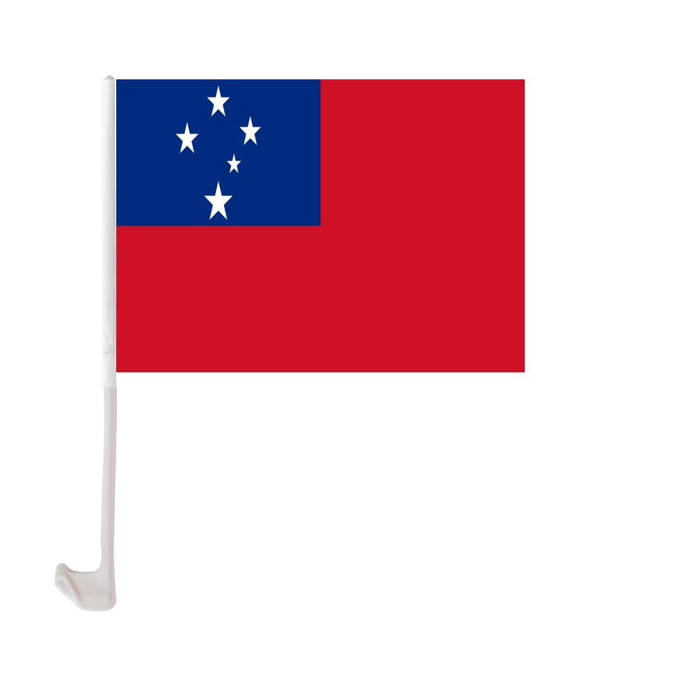 

Samoa Car Flag 30x45cm Window Clip Samoan Flags Polyester UV Protection Car Decoration Banner with Flagpole
