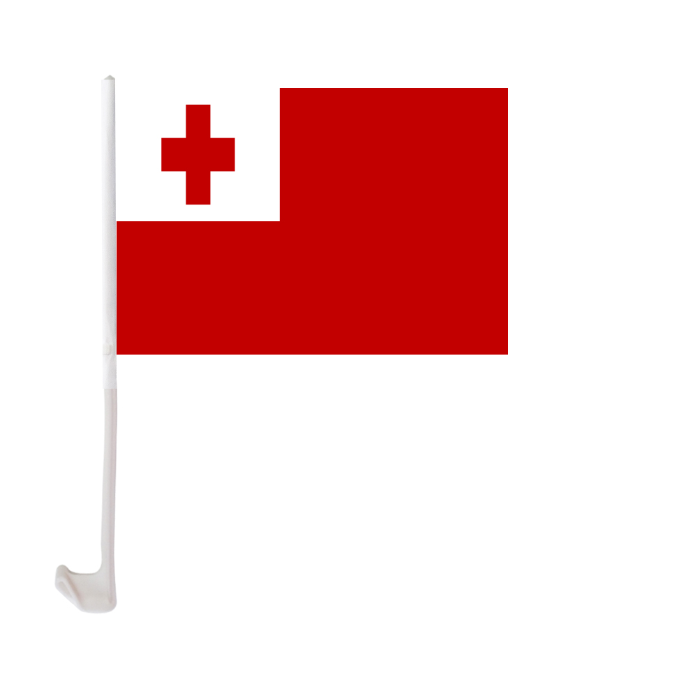 

Tonga Car Flag 30x45cm Window Clip Tongan Flags Polyester UV Protection Car Decoration Banner with Flagpole