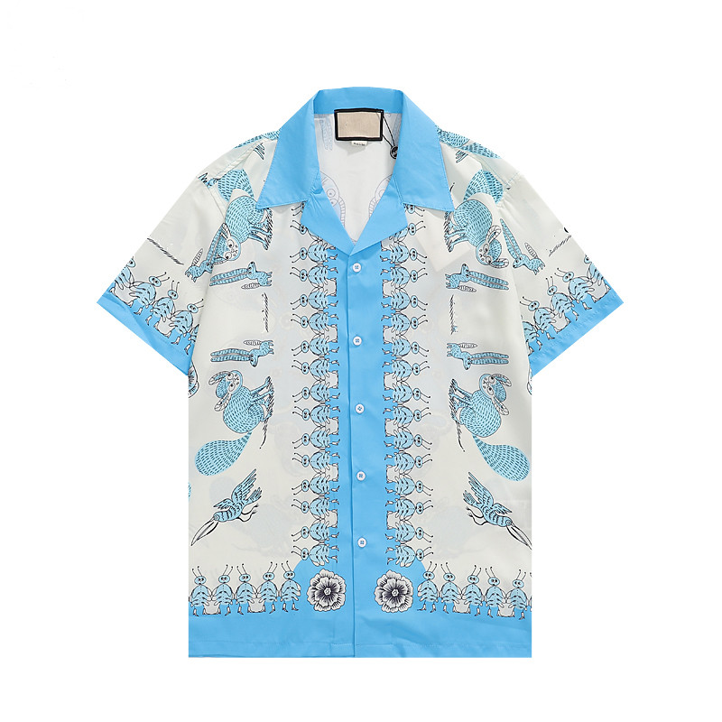 

Luxury Designer Shirts Mens Fashion Geometric print bowling shirt Hawaii Floral Casual Shirts Men Slim Fit Short Sleeve Variety, As picture show