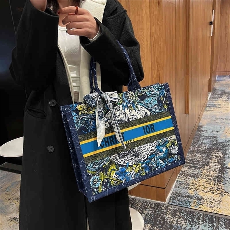 

59% Off Evening Bags Factory Online Trendy Handbags Autumn Printed Shopping Contrast Color, Blue