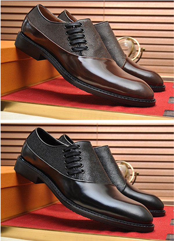 

Men's casual business formal leather shoes The upper is made of imported open beaded cowhides and water-dyed cowhide Comfortable leathers shoe with inner lining, 01