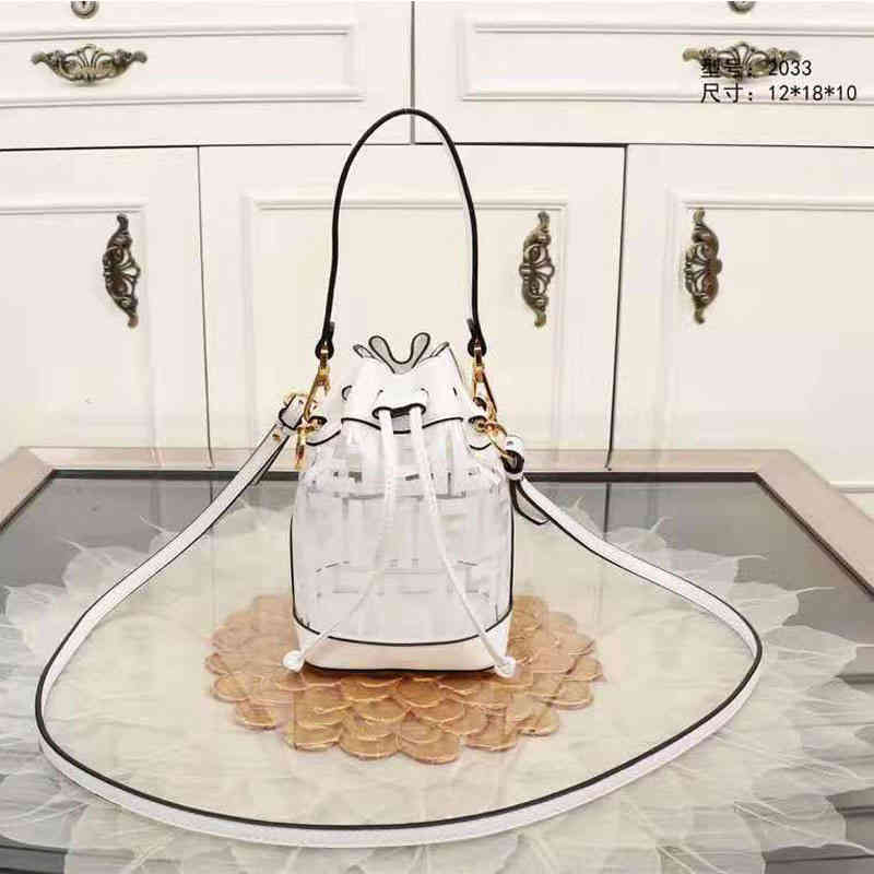 

Fendace Luxury Bags Fend Vintage Versatile Messenger Large Capacity Single Shoulder Transparent Pvc Splicing Mini Bucket Hand Rope Jelly