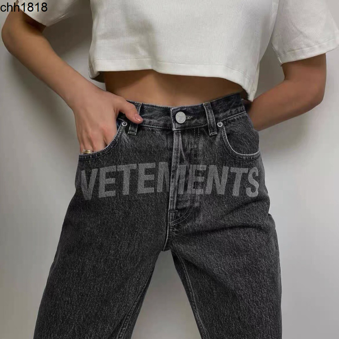 High Edition Early Autumn New Vetements Cute Wash Old Straight Jeans Pantalons pour hommes et femmes