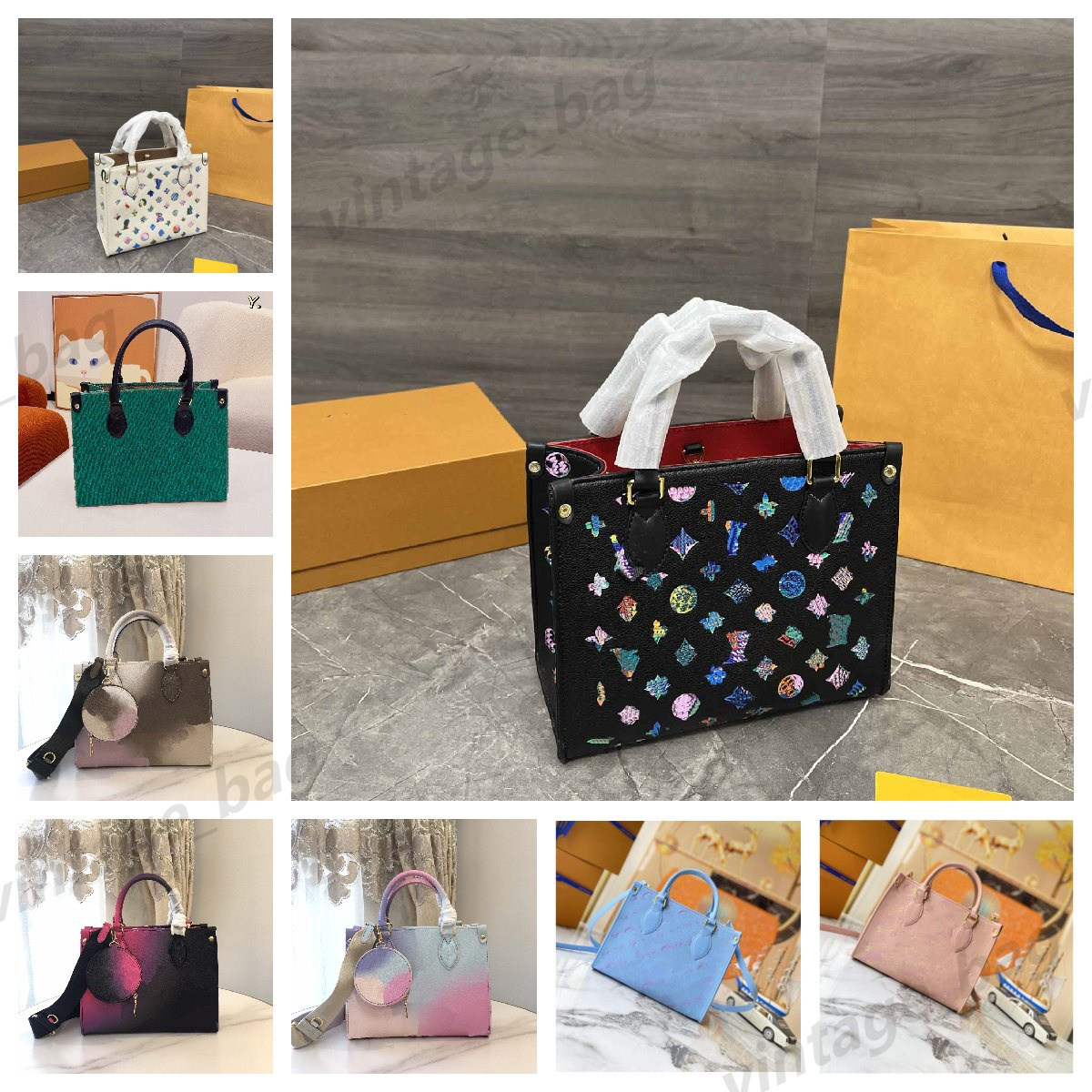 

Onthego PM 25cm Mummy Bag Mini Tote Stardust Monograms Empreinte Purse spring in the city Shopping Pocket Women Shoulder Cross Body handbag OTG M46216 M59856 M45653