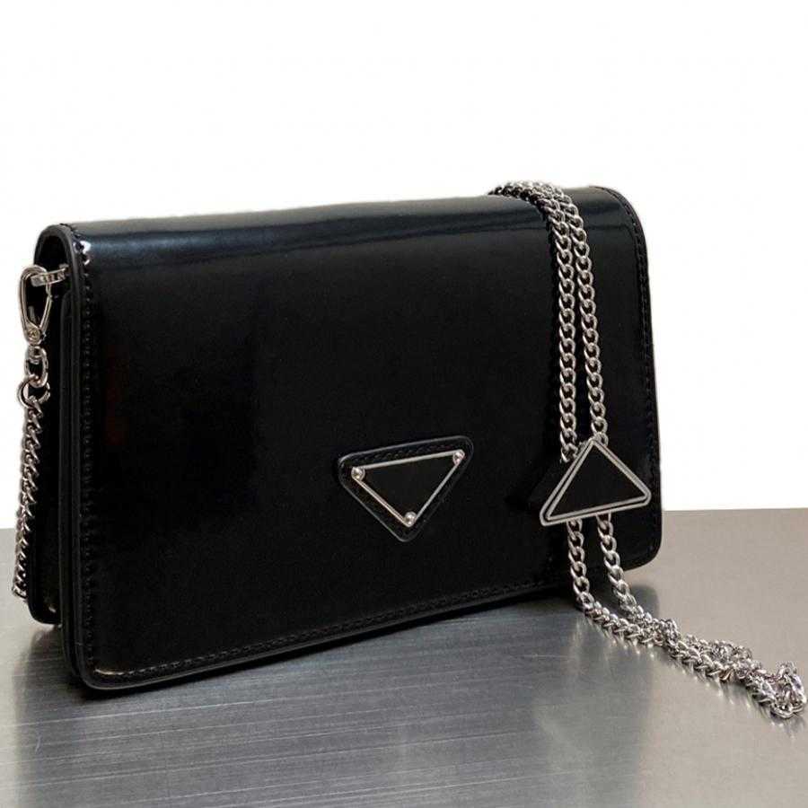 

Luxury Designer Shoulder Bags High Quality Handbag women Clutch Siver Chain Cross Body Triangle Sign Messenger Bag Wallet
