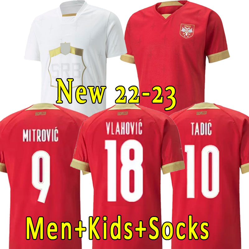 

2022 Serbia National Team Mens Soccer Jerseys JOVIC KOLAROV VLAHOVIC SERGEJ MATIC LJAJIC Football Shirt Uniforms full set kids 2023 WORLD CUP, Home