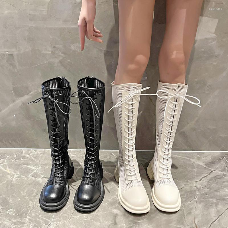 

Boots Women 2022 Shoes Sexy Thigh High Heels Round Toe Over-the-Knee Rock Lolita Low Ladies Rubber Mid Calf White