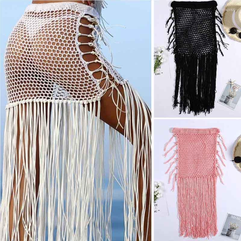 

Women' Swimwear 2022 Women' Holiday Sunscreen Hand Crochet Sexy Hip Skirt Bohemian Hook Hollow Long Fringed