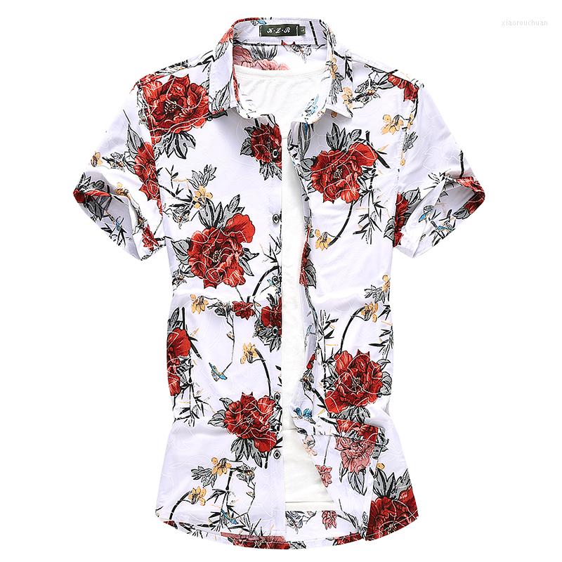 

Men's Casual Shirts European And American Men's Wear Summer 2022 Short Sleeve Lapel Single Breasted Mercerized Cotton Printing Fashion, Blue