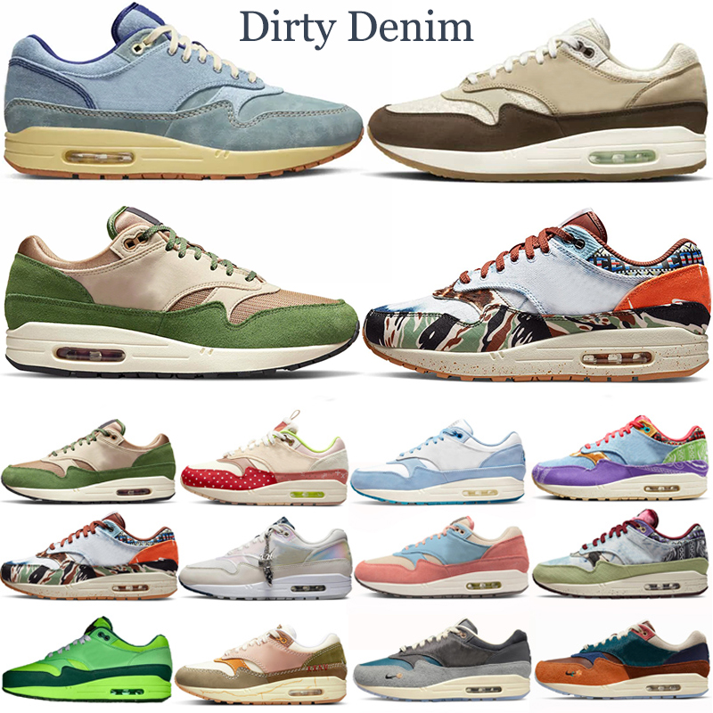 1 87 New Max Chaussures de course Hommes Baskets Sneaker Oregon Duck Mellow Won-Ang Crêpe Chanvre Dirty Denim Blueprint Baskets lourdes Chaussure