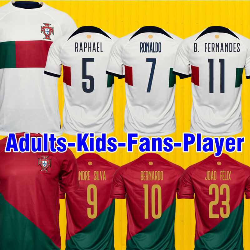 

23 Portuguesa Player soccer jerseys Maillot Foot FERNANDES 2022 2023 Portuguese football shirt Men Kids kit sets Uniform Portugal 298071 jersey world cup team, Away patch