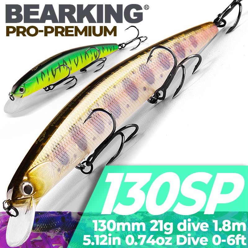 

Sports Entertainment FishingFishing BEARKING for artificial Fishing minnow quality wobblers baits 13cm 21g suspending hot model crankba...