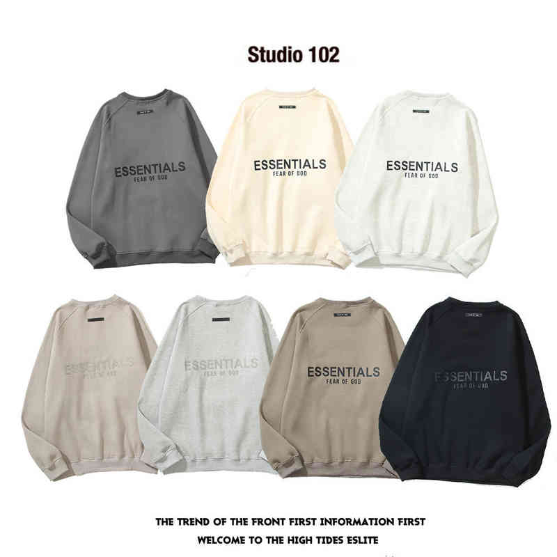 

Designer Luxury Men's Hoodies Cotton Comfortable Sweatshirt Fearr of GoddessEssentilass High Street Fog Crew Neck Sweater Couple Long Sleev XI3E, Beige