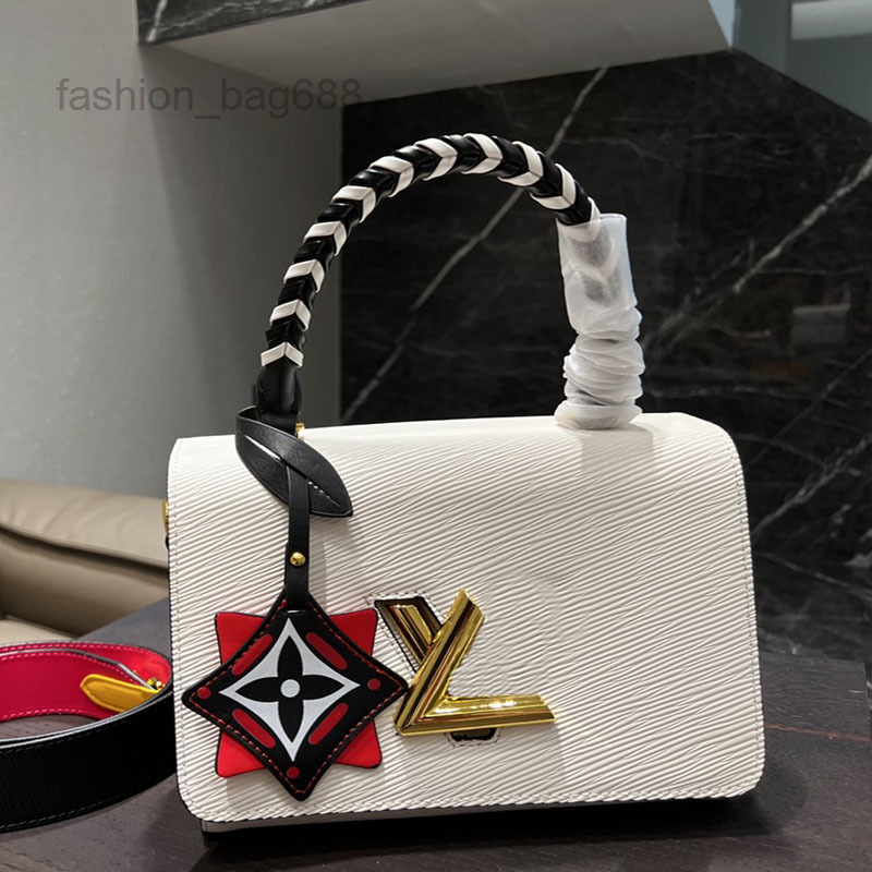 

Evening Bags Vintage Twist Denim Water Ripple Bag Chain Shoulder Crossbody Bags Spin Lock Women Messenger Designer Handbags Lady Phone Purse