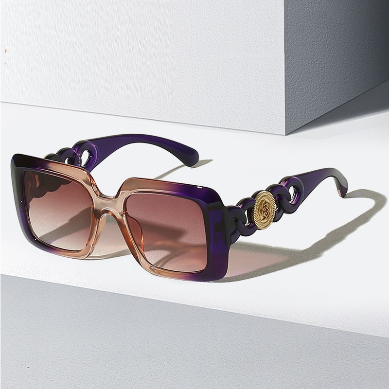 

Eyewear UV400 New Large Square Fashion European and American Embedded Metal Sunshade Mirror 9173 Sun Protection Personality Sunglasses Glasses