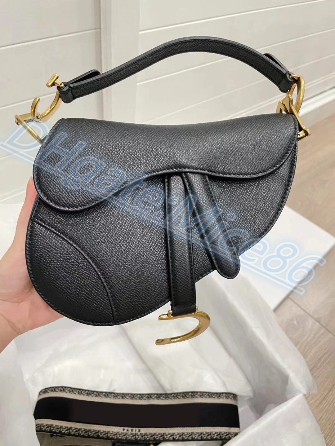 

7A quality Luxury Designer women's men saddles bags tote embroidery fashion travel crossBody real Leather Shoulder Purse wallets classic Handbags hobo clutch Bag, Box
