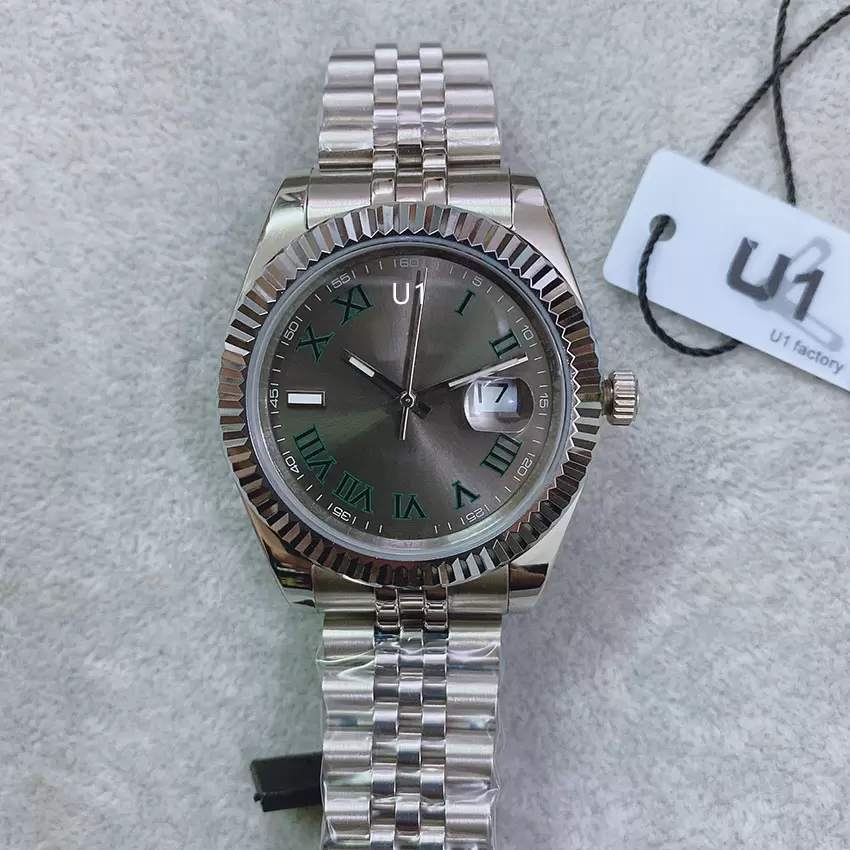 

U1 Top AAA Watch Wimbledon Dial Datejust Smooth Bezel Watch 41mm 126333 126334 Automatic Mechianical 2813 Wristwatches Jubilee Strap Sapphire Movement Men Watches, 10