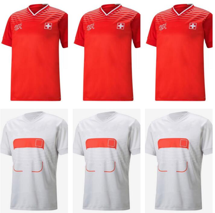 

2022 2023 Switzerland Soccer Jersey 22/23 Akanji Zakaria Rodriguez Elvedi Maillots de football Shirt children national team uniforms