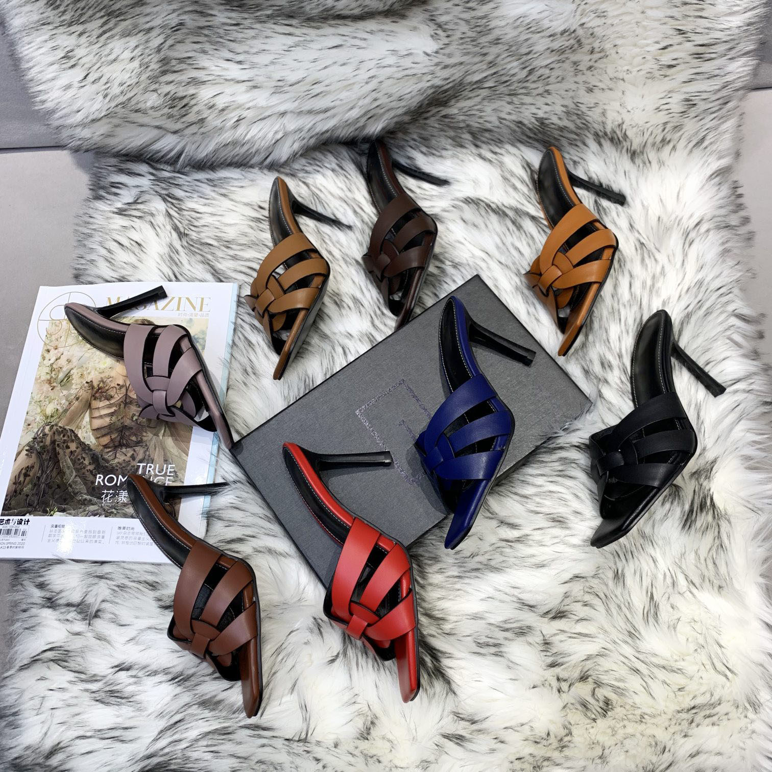 Sandales hommage mules à talons femmes sandales à talons hauts sandales en cuir lisse concepteur de luxe dame extérieur chaussures plage sandales