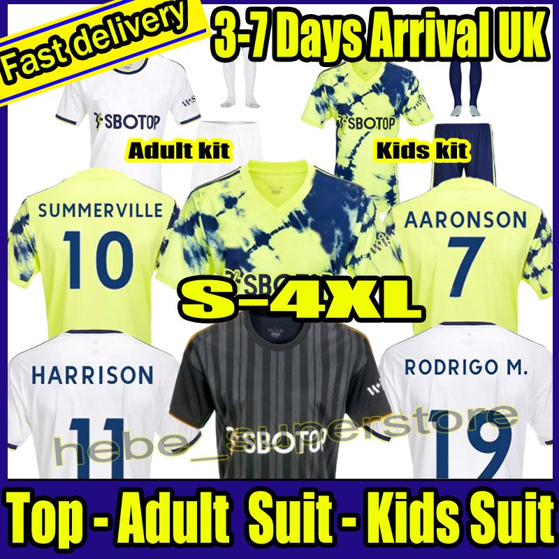 

S-4XL 22 23 soccer tee jerseys Leeds ROBERTS AARONSON HARRISON HERNANDEZ RODRIGO COSTA BAMFORD ALIOSKI CLARKE 2022 2023 football shirt Unitedes, Kids+socks