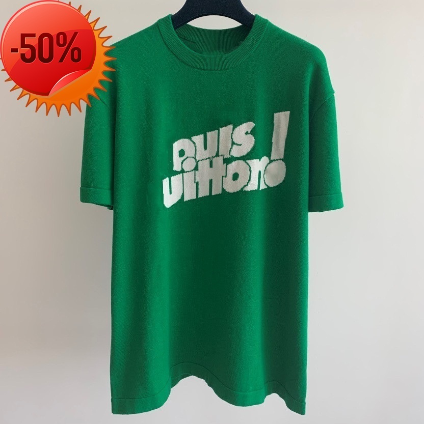 

2022ss European France Paris Knitting Jacquard Fashion Luxury Men Women Couple Tee Breathable Short Sleeve Summer High Street T -Shirts s