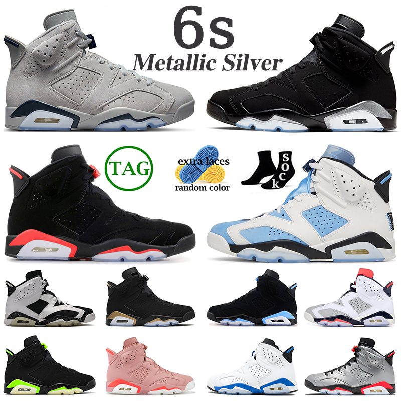

TOP 6 6s men women basketball shoes Georgetown Metallic Silver UNC Red Oreo Midnight Navy Black Cat Electric Green Defining Moment Infrared Hare, 23