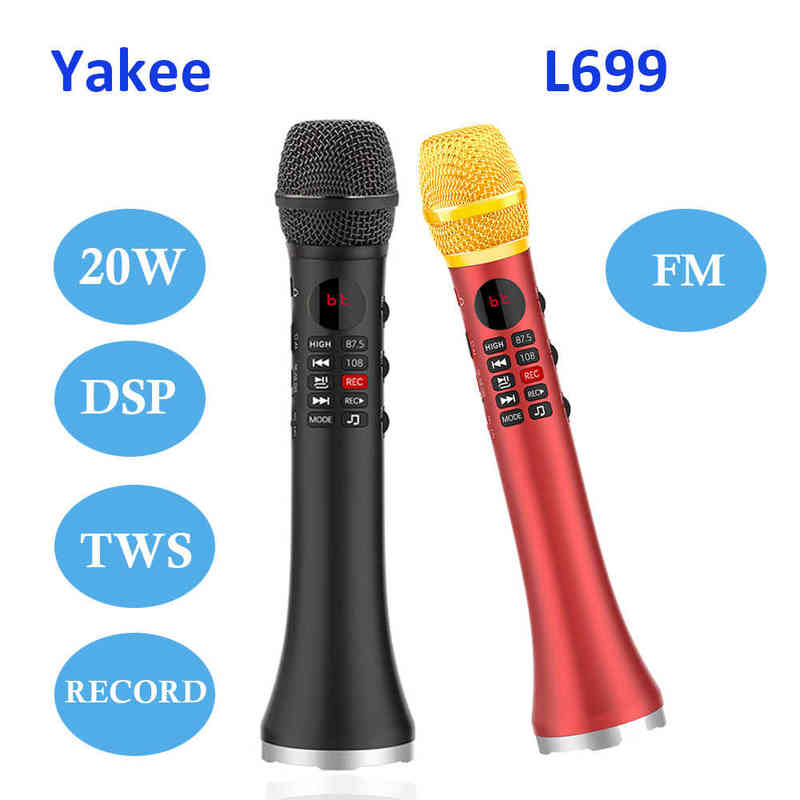 Microphones L-699 20W Bluetooth microphone Karaoke Microphone l699 Wireless Speaker Portable for phone support record TF play T220916-image-803214405