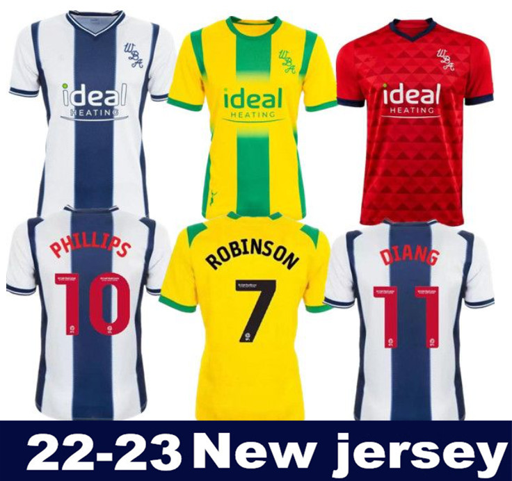 

22 23 West Bromwich third Soccer Jerseys LIVERMORE DIANG BRUNT Albion football shirt 2023 2022 Home Away Robson-Kanu PHILLIPS Men Kits sets uniforms yellow