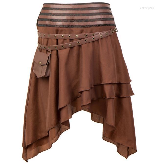 

Skirts Polyester Women Rock Dress Hip Hop Performance Halloween Folk Dance Stage, Black