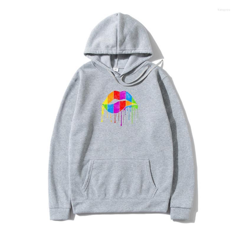 

Men' Hoodies Cotton Summer Hooded Women Plus Size Colorful Lips Print Outwear Short Sleeve Woman Pullover Female Loose Hoodi, Orange