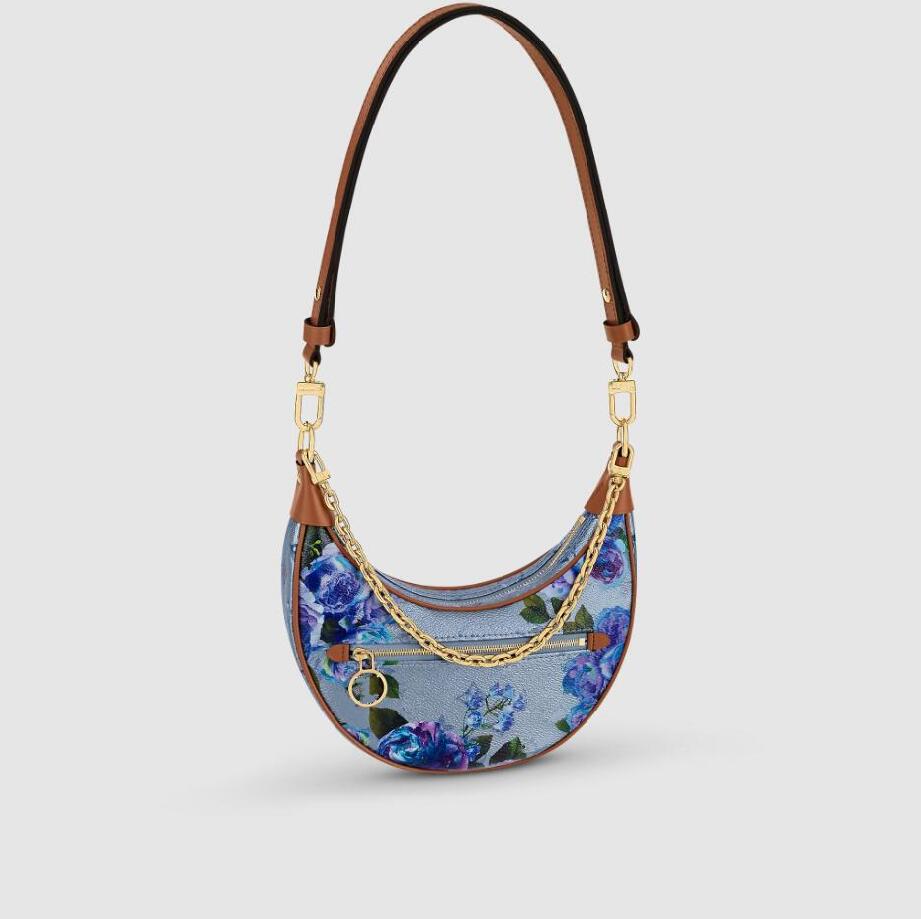 

M21183 Loop Handbag Half-moon Baguette Shoulder Bags Women Designer Chain Cross Body Flower Monograms coated canvas Leather