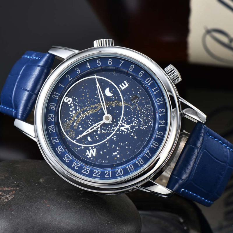 

New Hot Gypsophila Watches For Mens Original Brand Luminous Automatic Mechanical Watch Classic Moon Phase Sky Steel AAA Clocks, Men