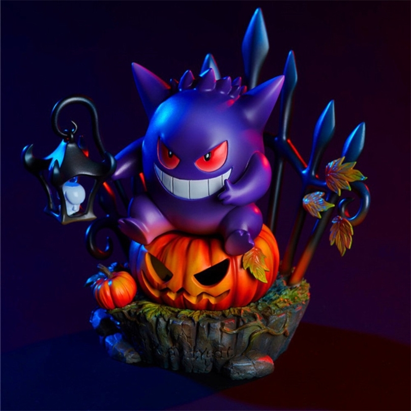 

Decorative Objects Figurines Halloween Garden Decoration Gengar Pumpkin Resin Crafts Statue Yard Ornament 220915