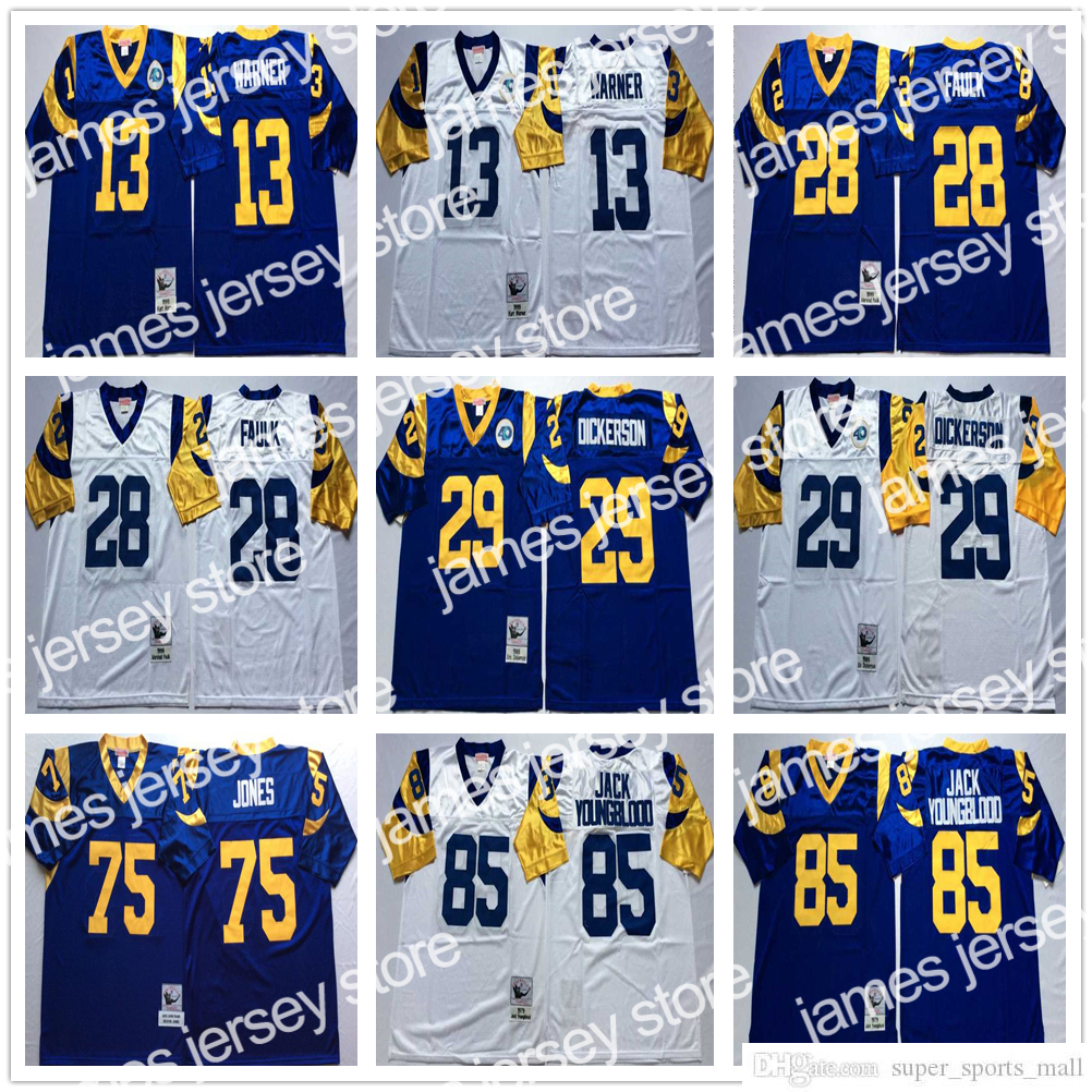 

Football Jerseys NCAA 75th Vintage Football 85 Jack Youngblood Jerseys Mitchell and Ness 28 Marshall Faulk 13 Kurt Warner 29 Eric Dickerson 75 Deacon Jones, Same as picture