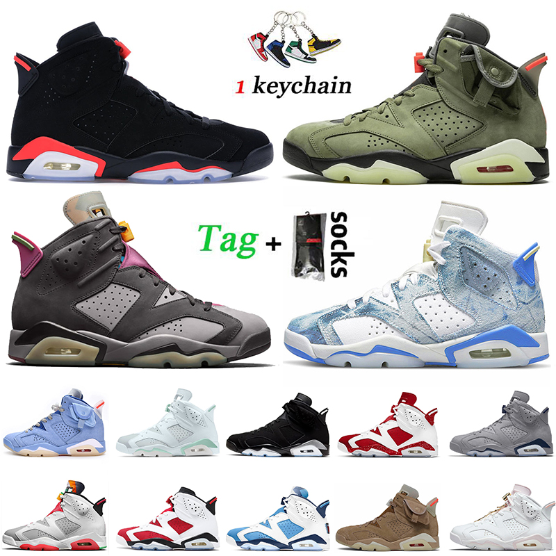 New Fashion 6 Femmes Hommes Chaussures de basket-ball 2022 Junpman 6s Washed Denim Noir Infrarouge Bordeaux Britannique Kaki Georgetown UNC Baske