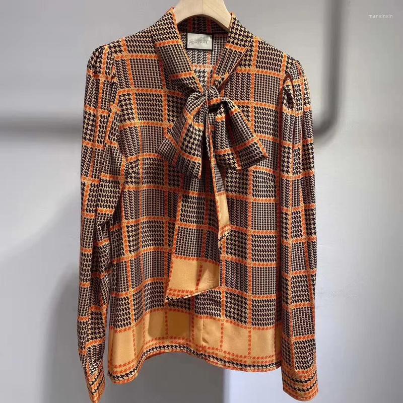 

Women' Blouses Silk Shirt Women Fashion Lady Casual Print Runway, Picture shown