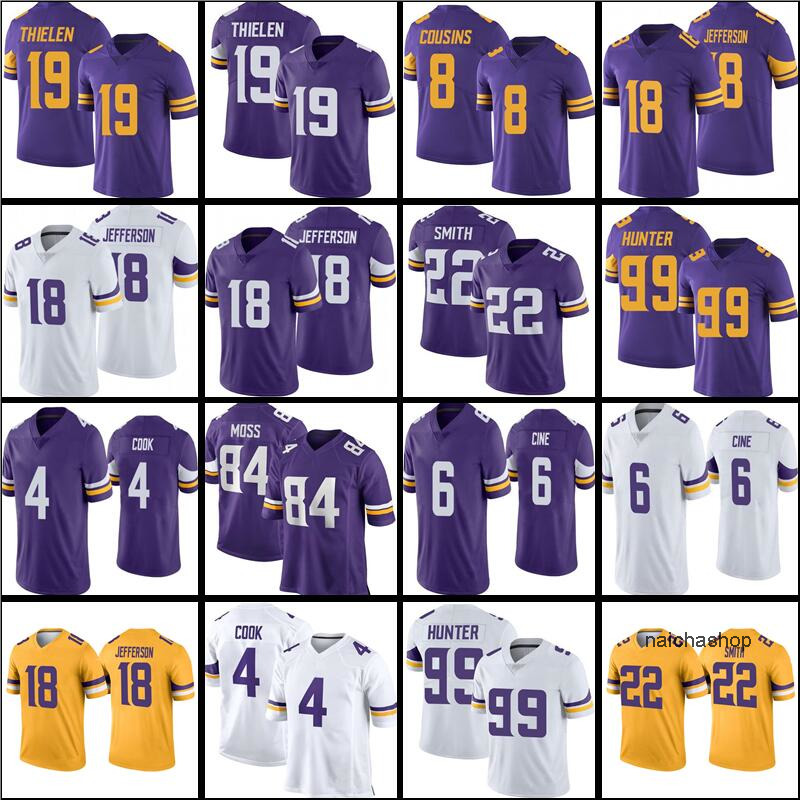 

Jersey Minnesota''Vikings''Justin Jefferson 4 Dalvin Cook Football 19 Adam Thielen 22 Harrison Smith 99 Danielle Hunter''nfl''Jersey, Men jersey