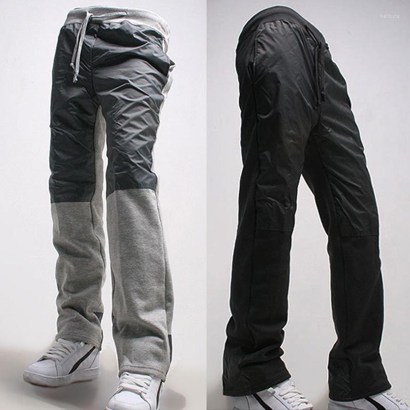 

Men's Pants Splicing Contrast Color Men's Personality Trend Sports Casual Jogging Tooling Multi-pocket Pencil, Black