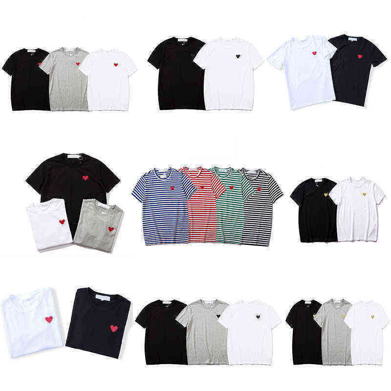 

Men' T shirts 21ss22sfashion Mens Play t Shirt Designer Red Heart Commes Casual Women  Des Badge Garcons High Quanlity Ts Cotton Embroidery2121, 2027-1