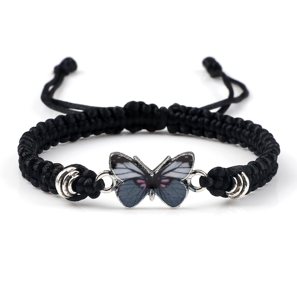 

Trendy Fashion Butterfly Charm Bracelets Classic Hand Woven Valentine's Day Bracelet Adjustable Jewelry AC428 for Men and Women