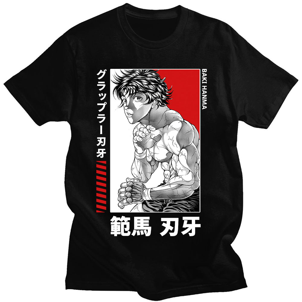 

Classic Manga Baki The Grappler Anime Mens T Shirt Yujiro Hanma Short Sleeve Casual Men Cotton T Shirts Clothes Oversized Tees, 008