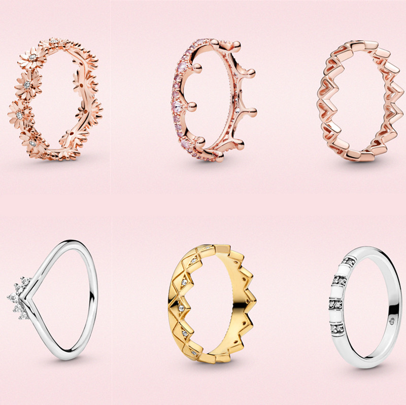 

s925 silver wedding rings original fit pandora ring jewelry designer diy gift for women