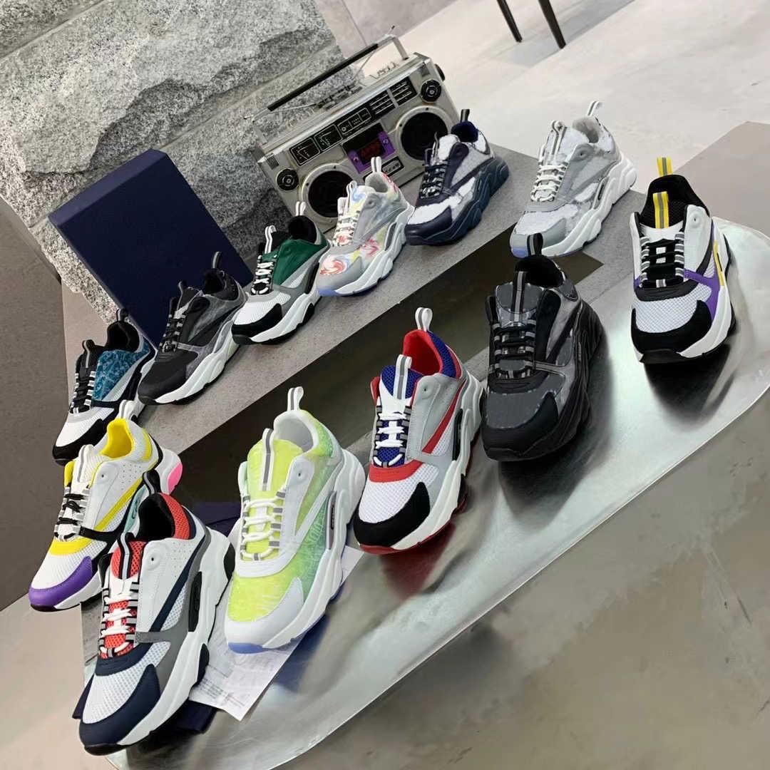 

Casual Shoes B22 Sneakers Patchwork Sneakers Canvas Calfskin Obliques White Technical Knit Vintage Men Women, Color 12